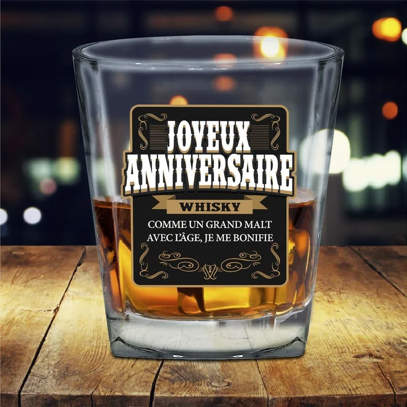 Verre à whisky "Joyeux Anniversaire"