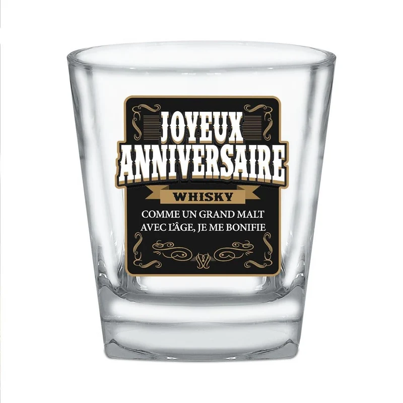 Verre à whisky "Joyeux Anniversaire"
