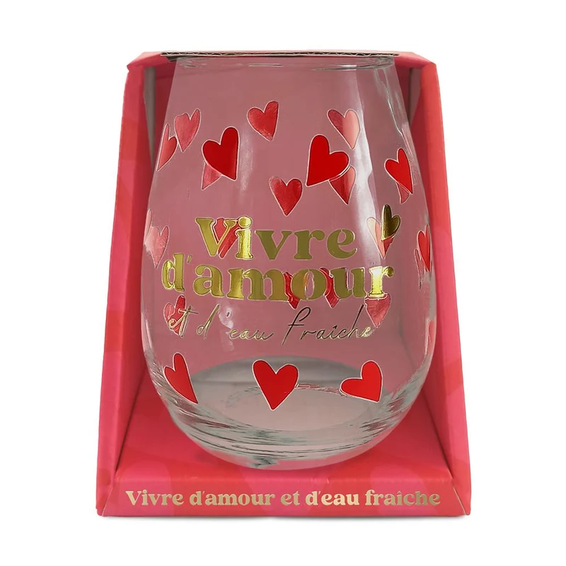 Verre rond "Vivre d’amour et d’eau fraîche"