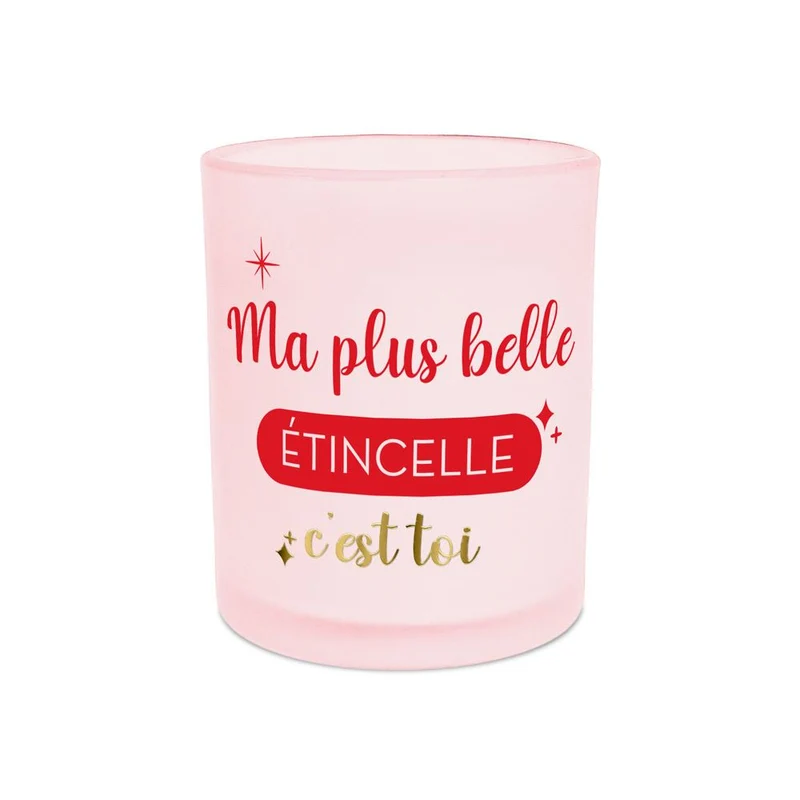 Bougie affective rose "Ma plus belle étincelle, c’est toi"