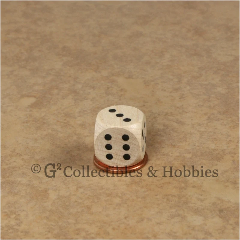 D6 16mm Wood (Clear Stained) 12pc Dice & Bag Set