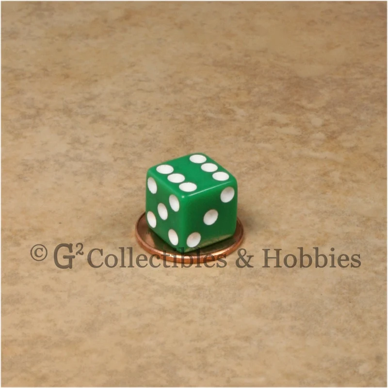 D6 12mm Opaque Green 20pc Dice & Bag Set