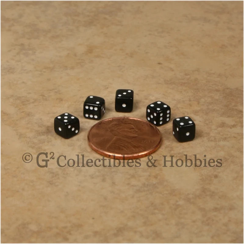 D6 5mm 50pc Squared Edge MINI Dice Set - Opaque Black