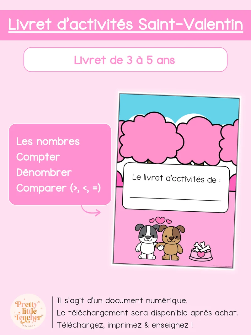 Livret d'activités sur la Saint-Valentin (3 à 5 ans)
