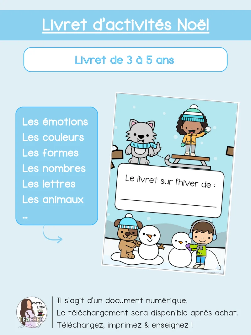 Livret d'activités sur l'hiver (3 à 5 ans)