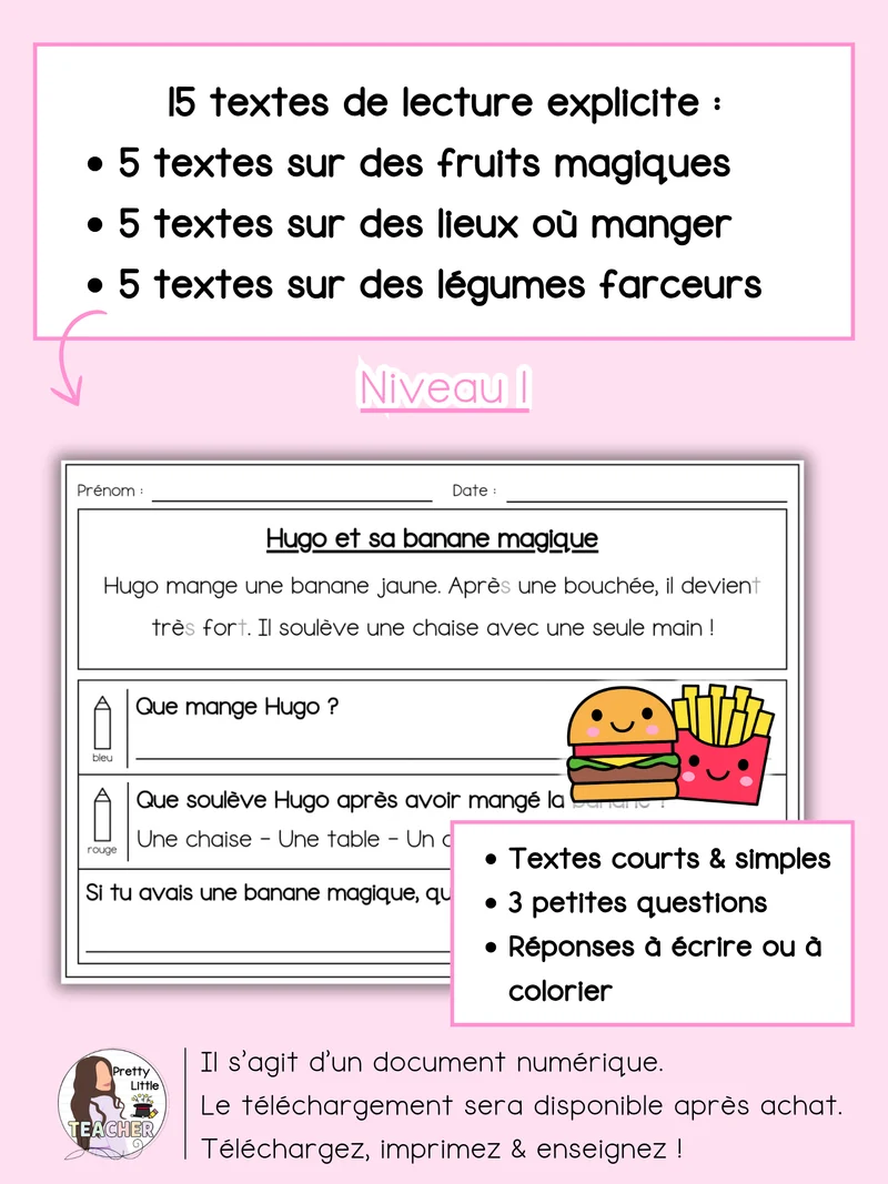 Lecture niveau 1 sur la nourriture