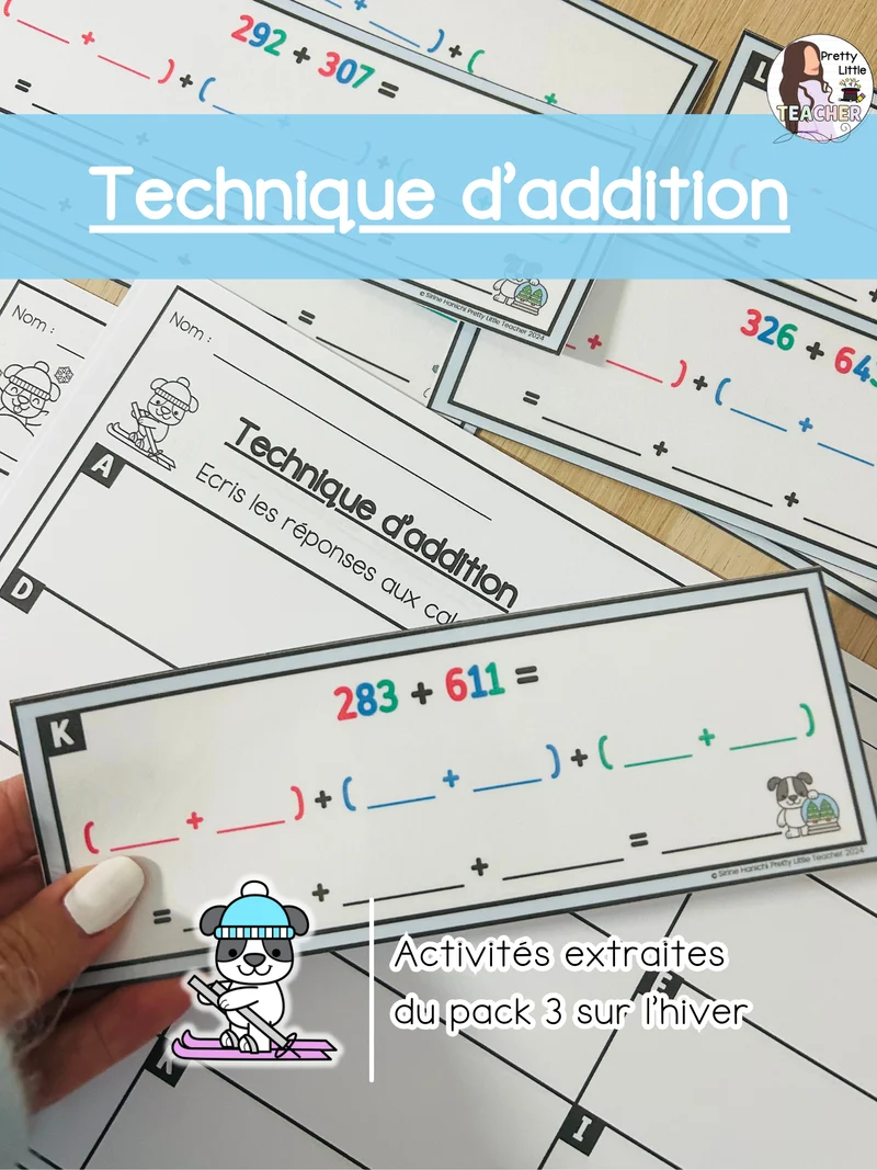 Technique d'addition (CDU + CDU sans passage) (3x)