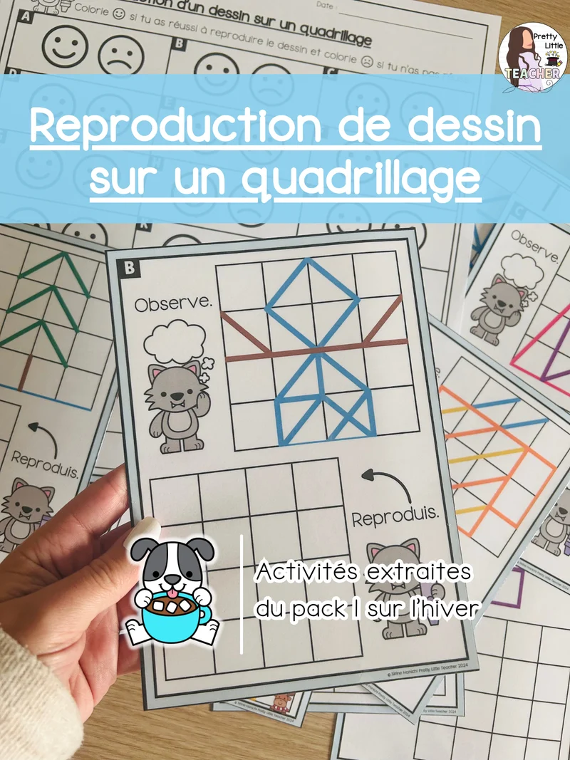 Reproduction de dessin sur quadrillage (3x)