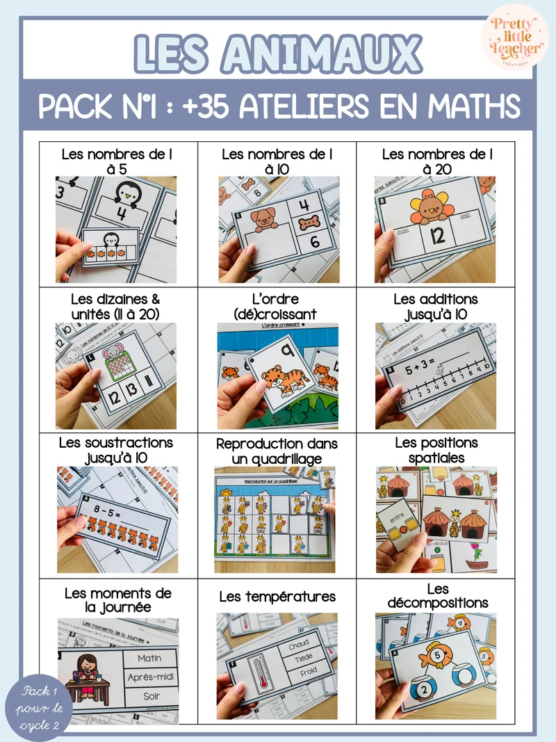 Pack 1 Math : les animaux