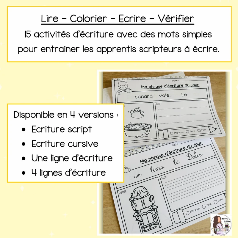 Livret d'écriture de septembre