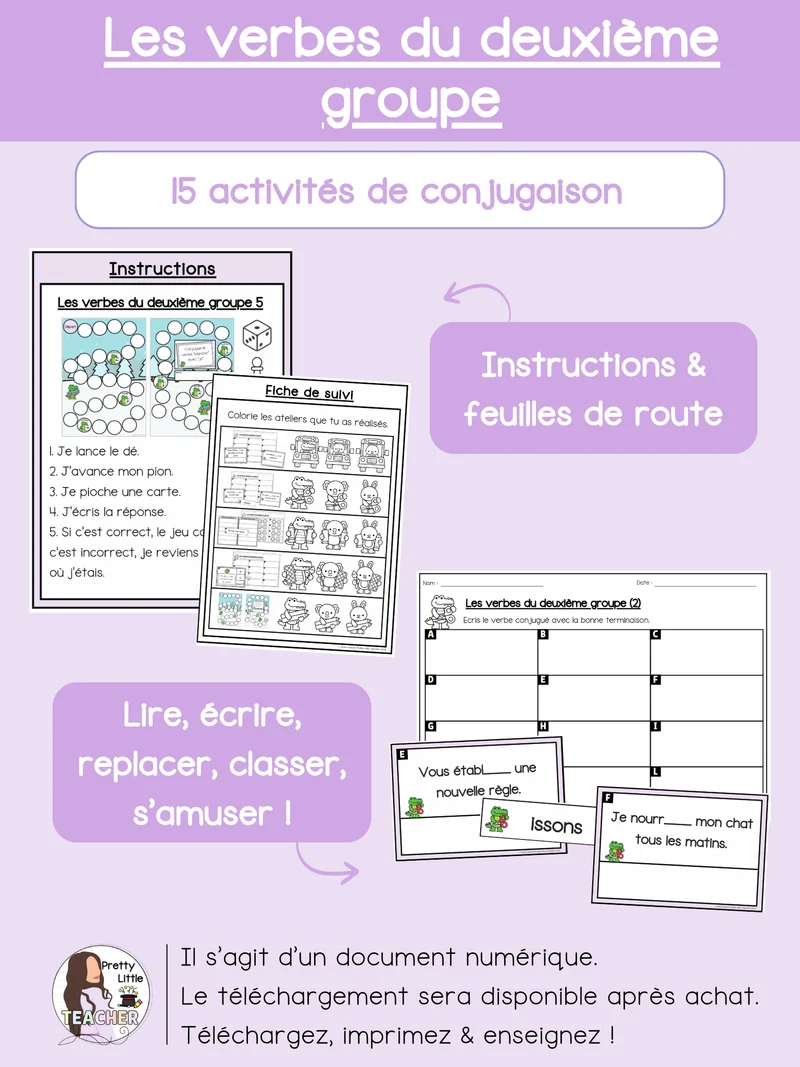 Les verbes du deuxième groupe (pack de 15 activités)