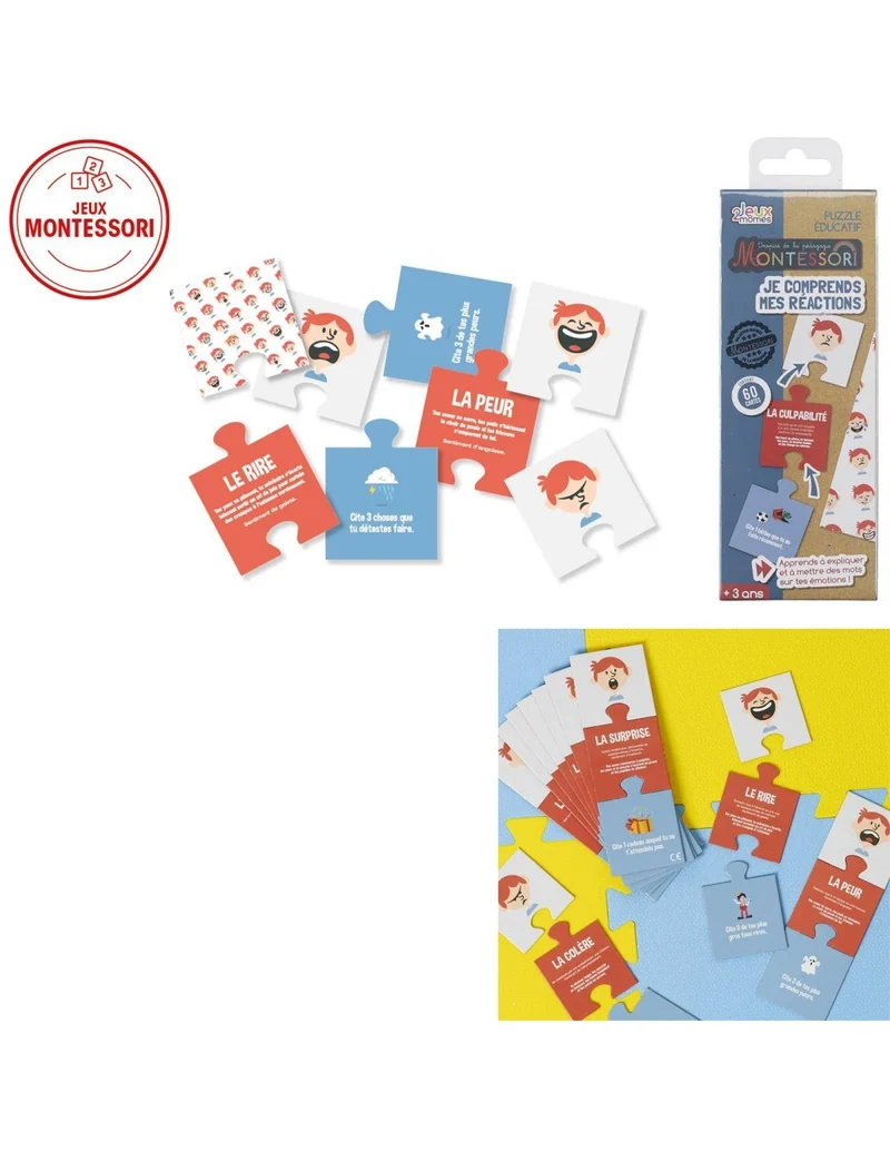 Jeux de puzzle éducatif Je Comprends les emotions Montessori