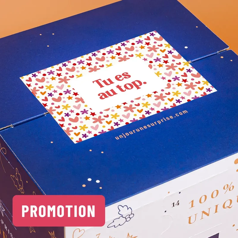 Calendrier de l'Avent cube - design "Tu es au top"