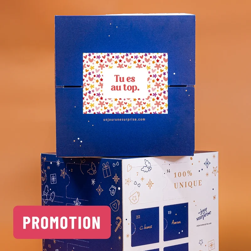 Calendrier de l'Avent cube - design "Tu es au top"