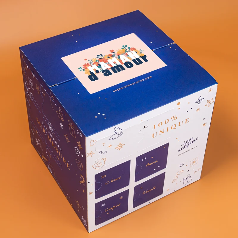 Calendrier de l'avent cube - design "Maman d'amour"