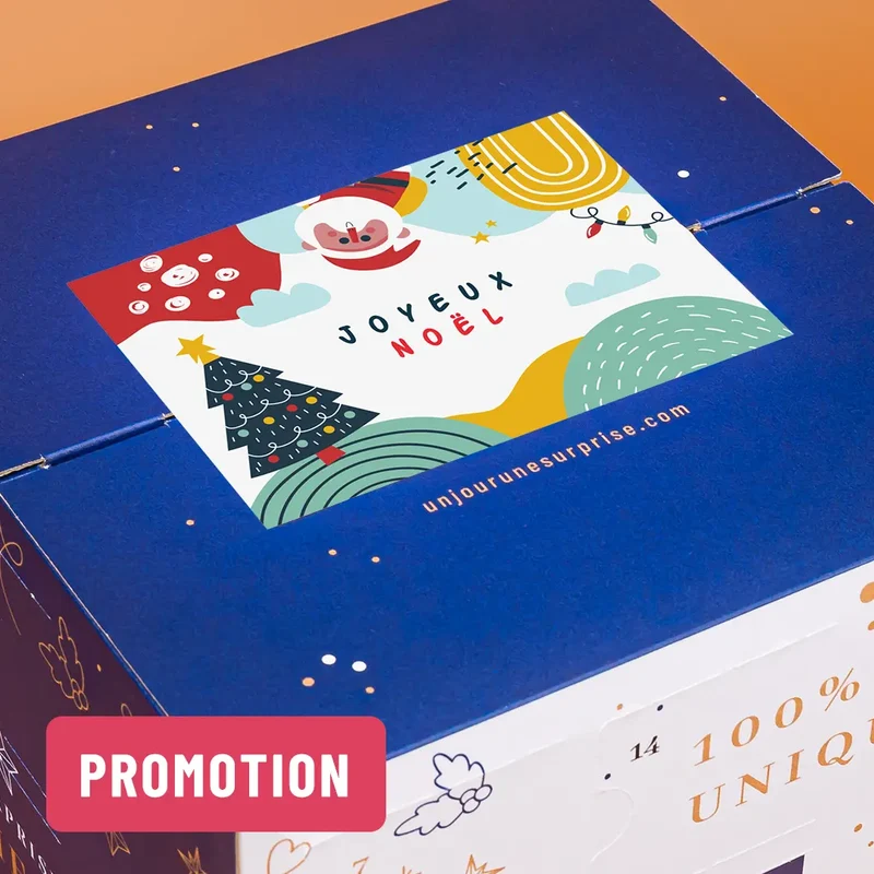 Calendrier de l'avent cube - design "Joyeux Noël"