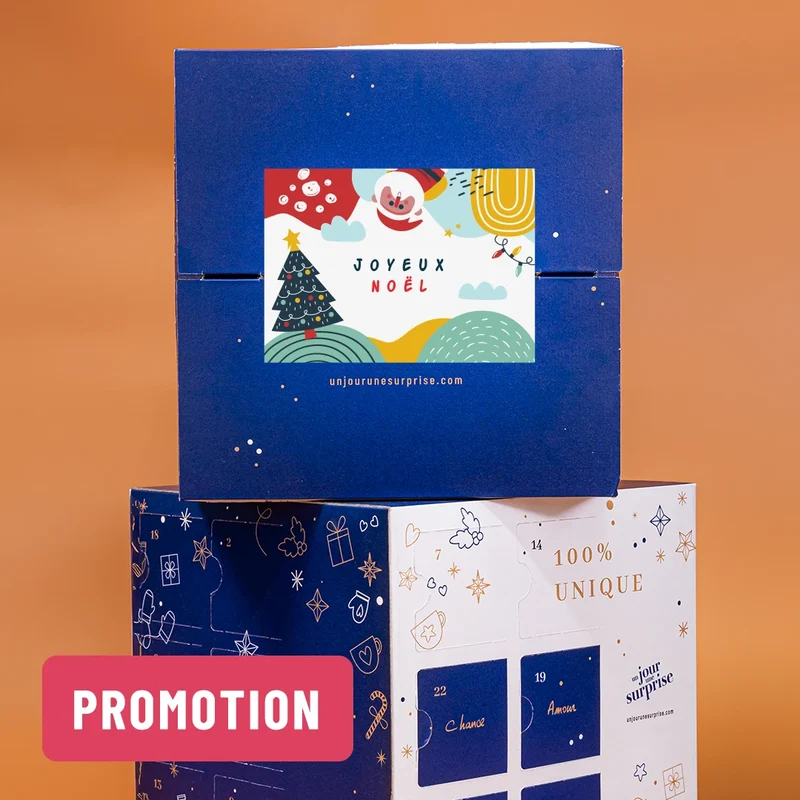 Calendrier de l'avent cube - design "Joyeux Noël"