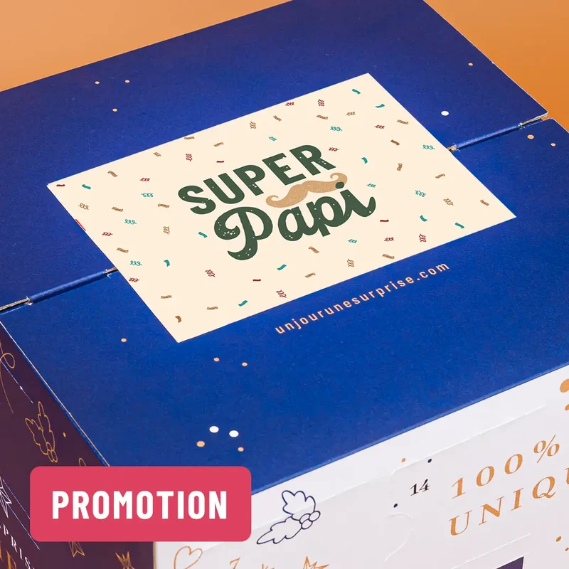 Calendrier de l'avent cube - design "Super papi"