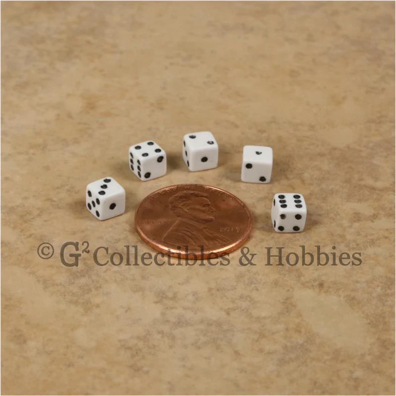 D6 5mm 50pc Squared Edge MINI Dice Set - Opaque White