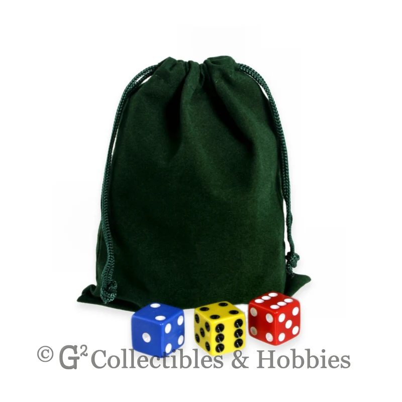 Dice Bag: Medium Green Velveteen