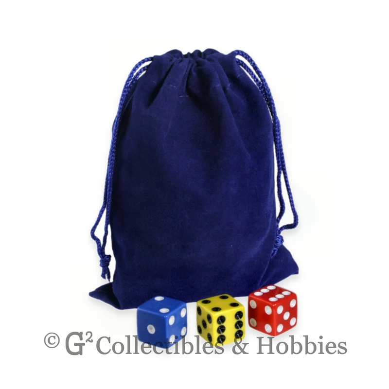 Dice Bag: Medium Blue Velveteen