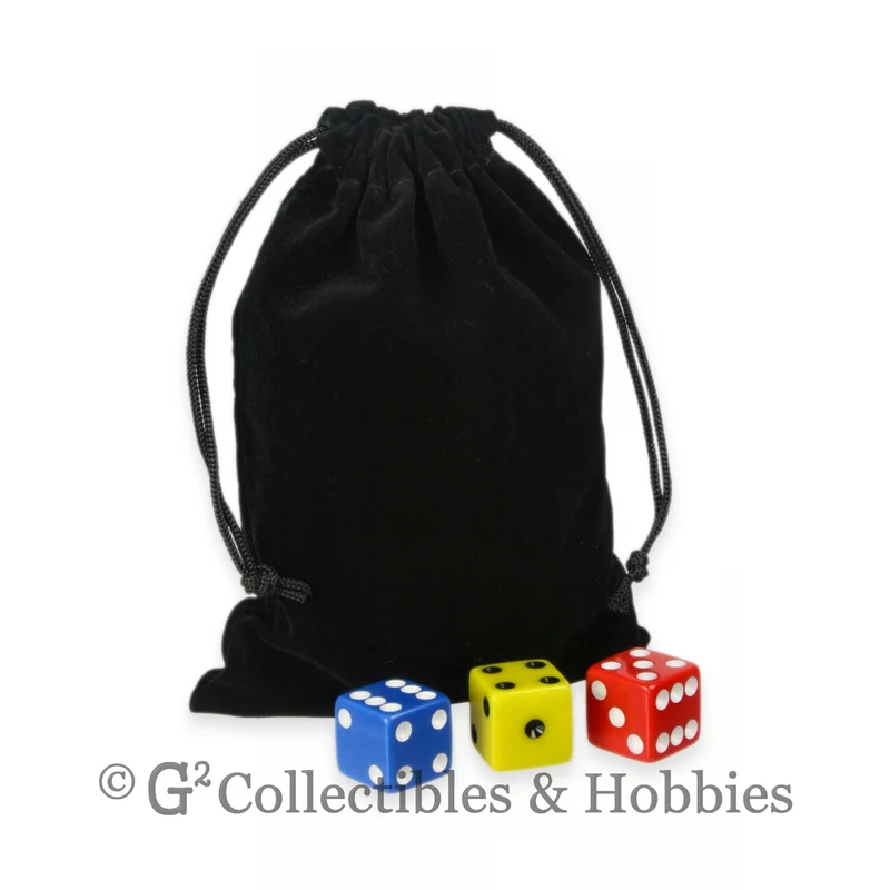 Dice Bag: Medium Black Velveteen