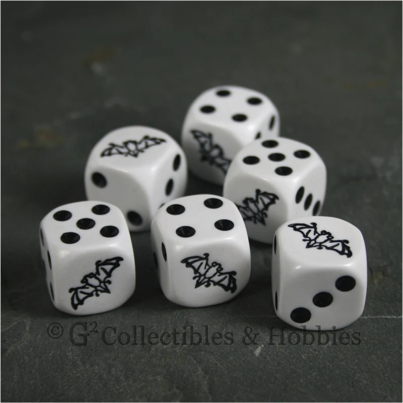 Bat 6pc Dice Set - White