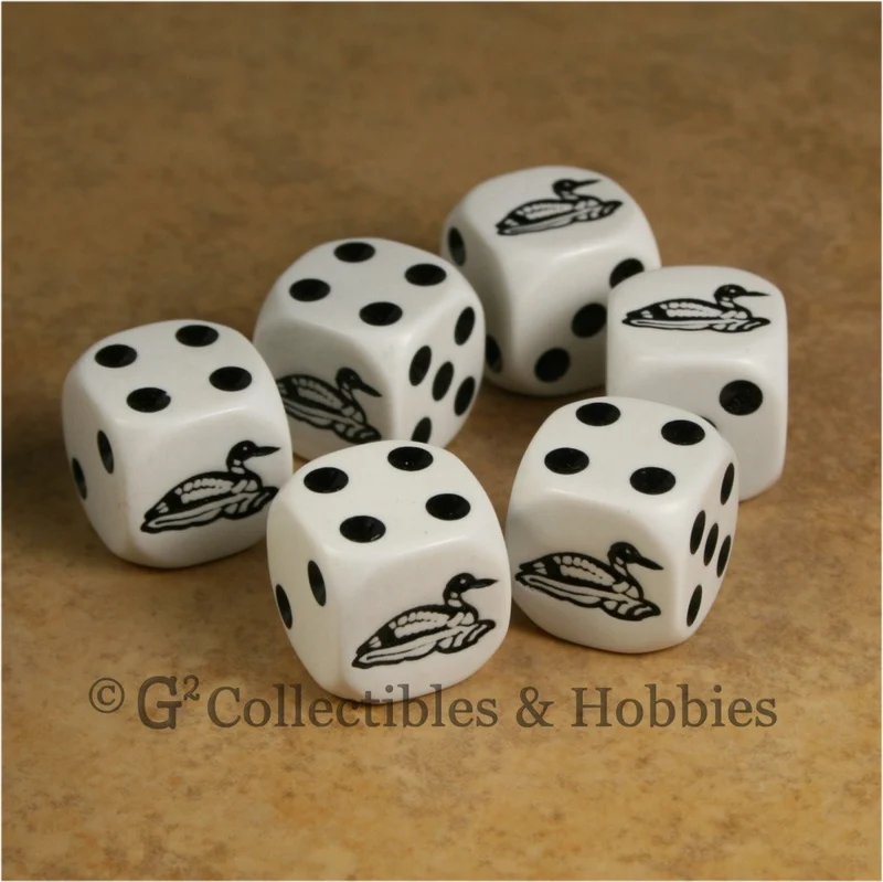 Loon 6pc Dice Set - White