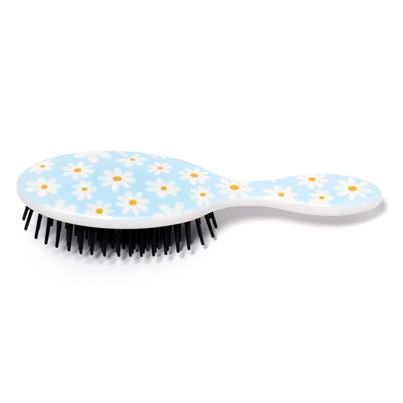 Mini brosse à cheveux modèle floral