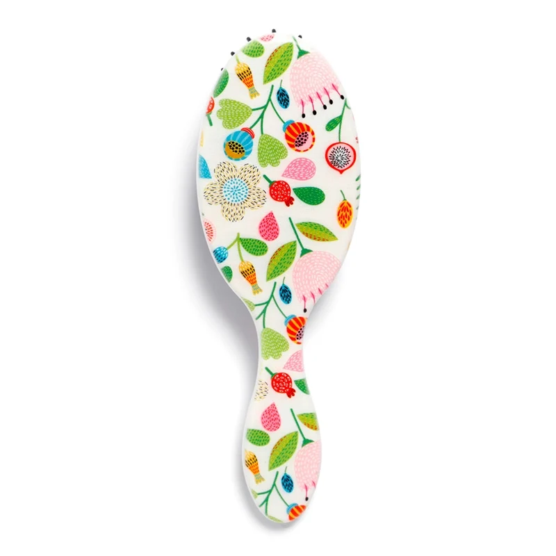 Mini brosse à cheveux modèle floral