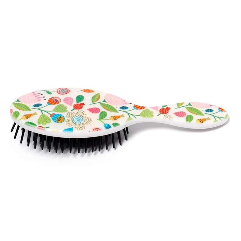Mini brosse à cheveux modèle floral