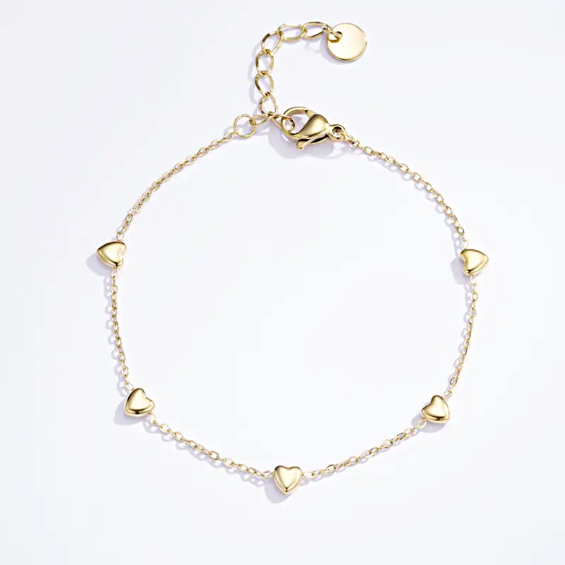 Bracelet cœurs en acier inoxydable