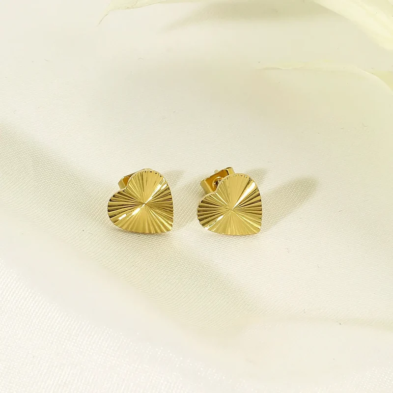 Boucles d'oreilles à puces en forme de cœur