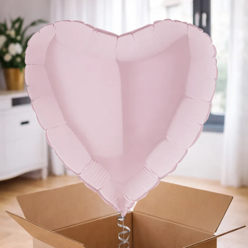 Ballon hélium coeur rose pastel