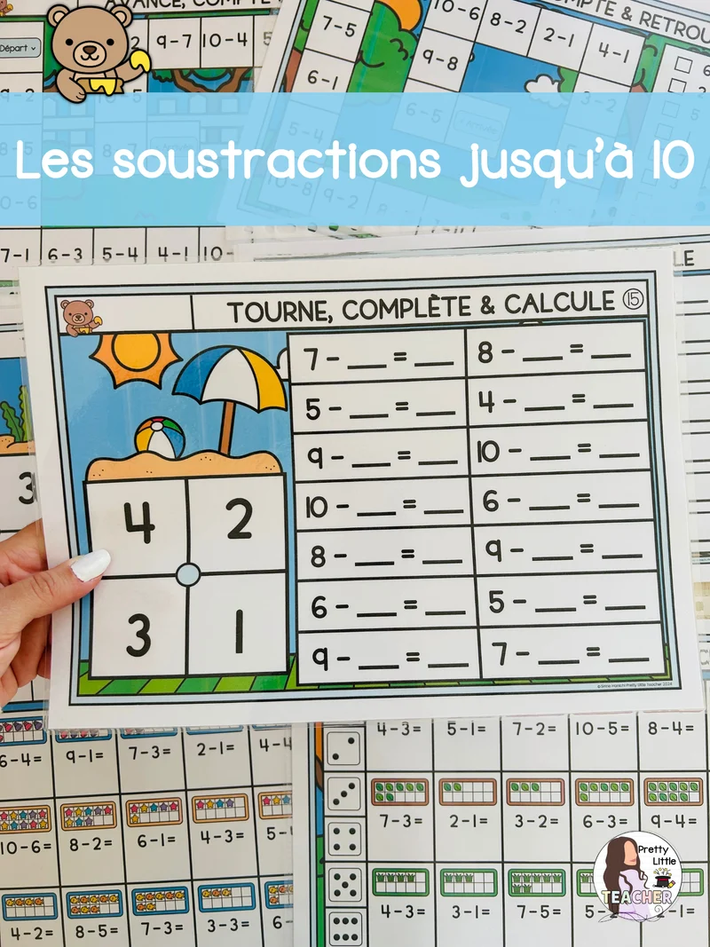 Les soustractions jusqu'à 10