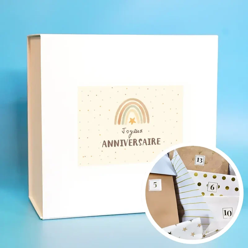 Box "Joyeux anniversaire" avec 1 cadeau par jour
