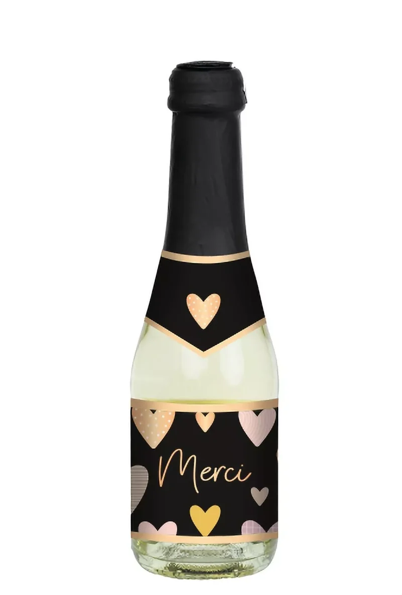 Petite bouteille de vin "Merci" - 0,2l