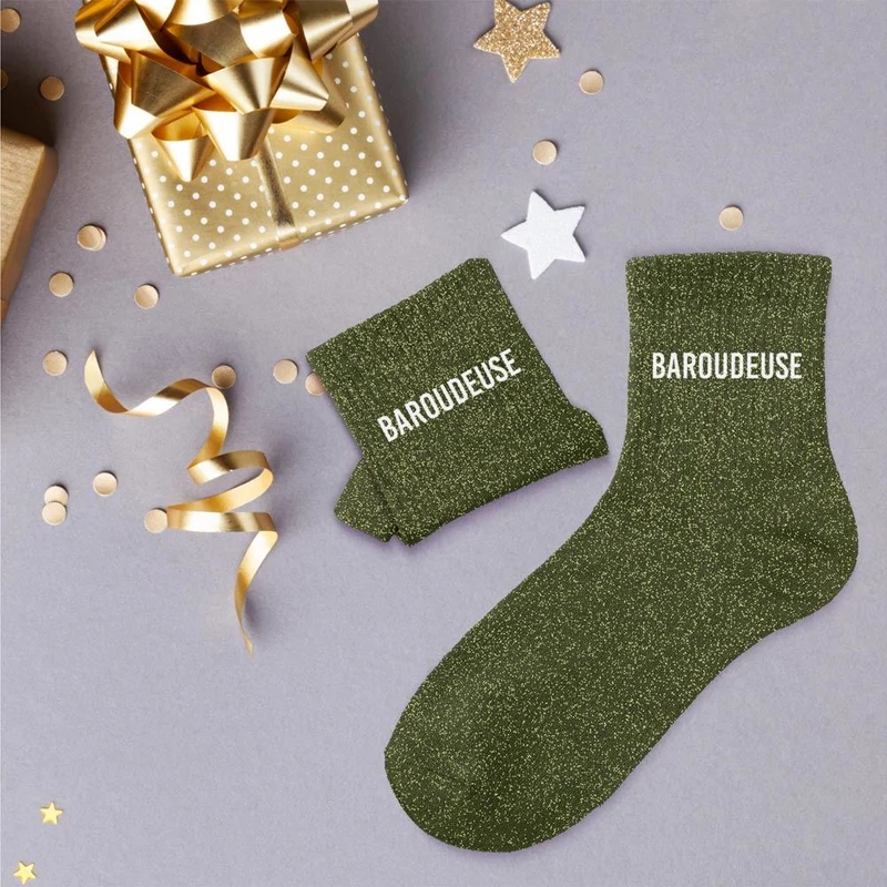 Chaussettes à paillettes "Baroudeuse" / Taille unique : 36-42