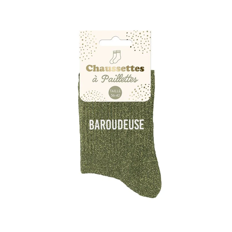 Chaussettes à paillettes "Baroudeuse" / Taille unique : 36-42