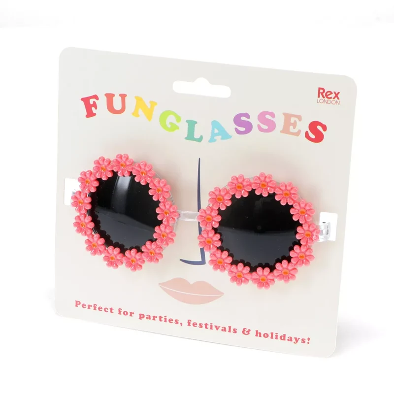 Lunettes de soleil fleurs roses