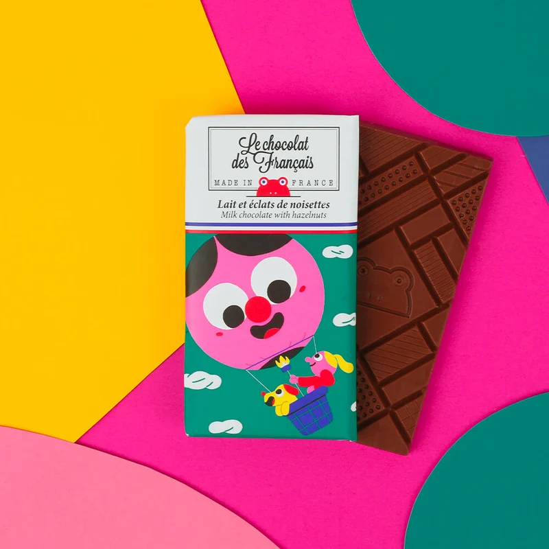 Mini tablette chocolat lait & éclats de noisettes - Le Chocolat des Français