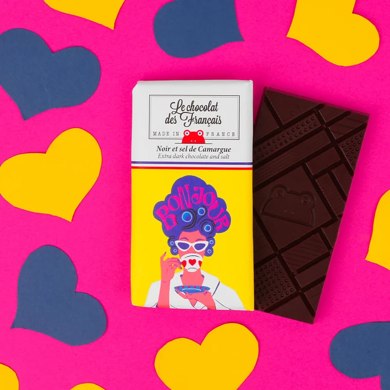 Mini tablette chocolat noir & sel de Camargue - Le Chocolat des Français