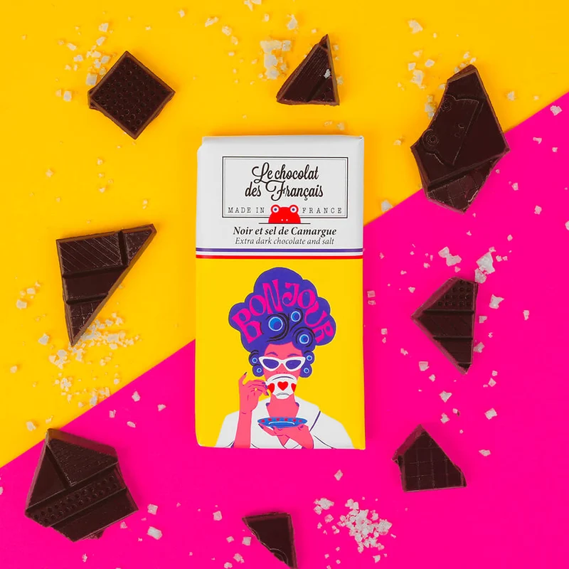 Mini tablette chocolat noir & sel de Camargue - Le Chocolat des Français