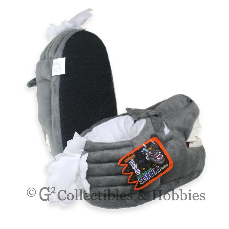 Godzilla Face Plush Glow in the Dark Slippers