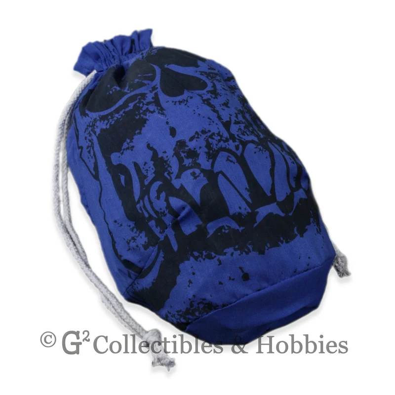 Dice Bag: Extra Large Orc Skull Blue Dice Bag