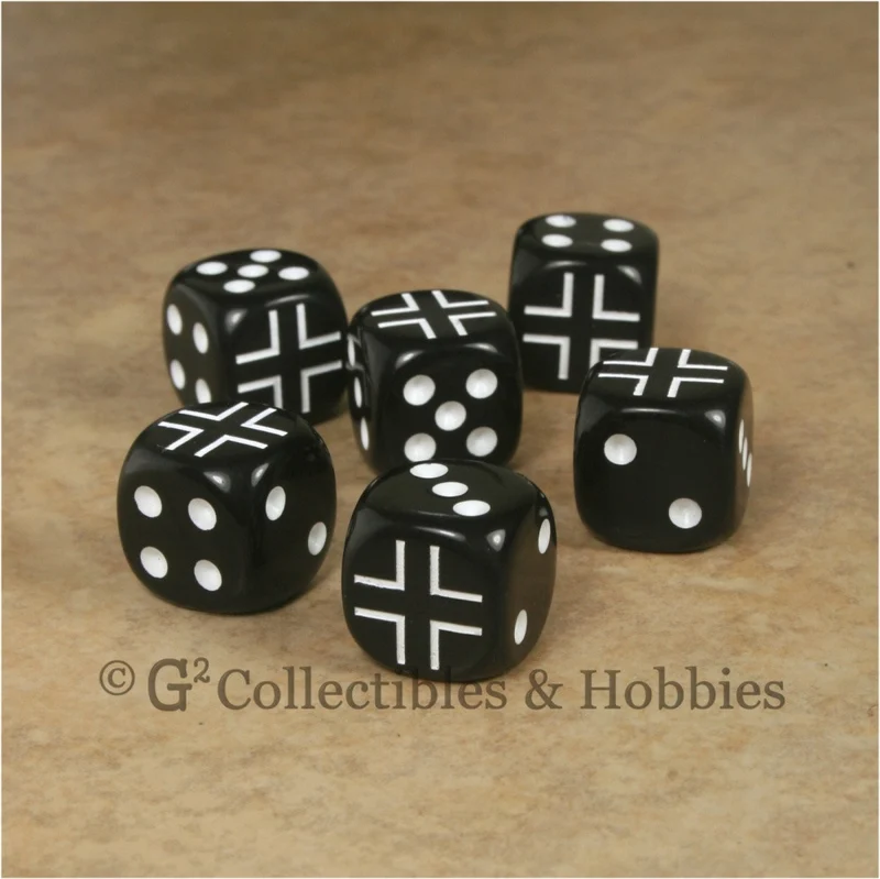 WWII Axis & Allies 6pc Dice Set - German Iron Cross