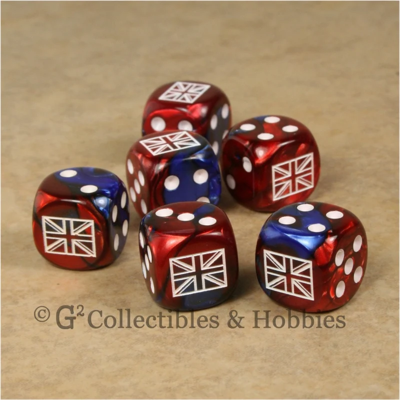 WWII Axis & Allies 6pc Dice Set - British Union Jack