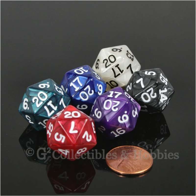 D20 RPG Dice Set : Pearlized 6pc