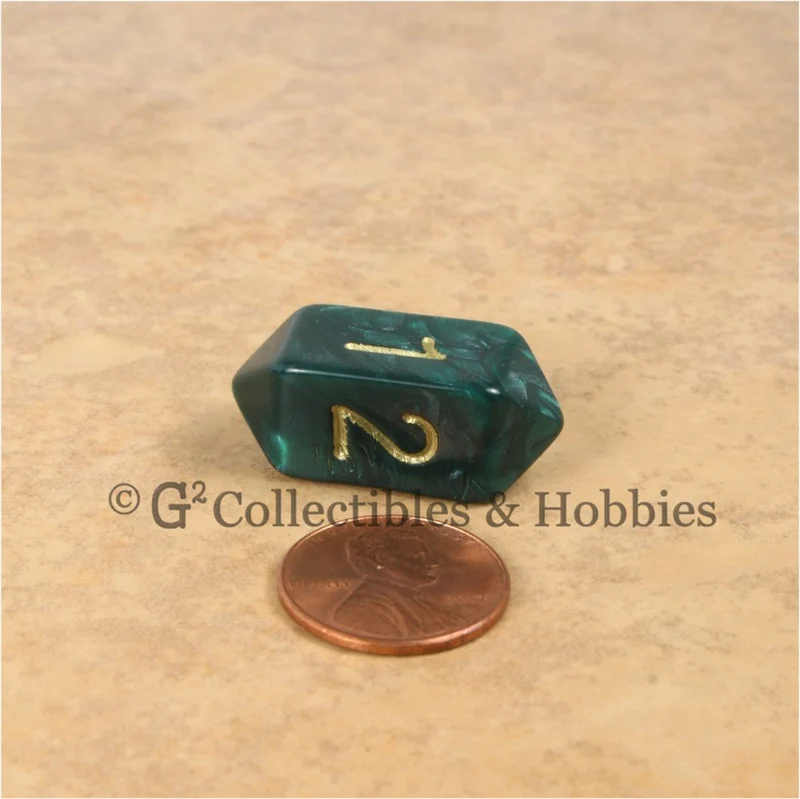 D4 Crystal Pearl Green Die with Gold Numbers