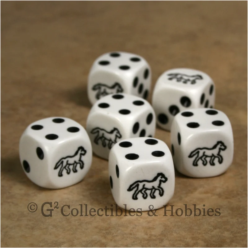 Horse 6pc Dice Set - Black